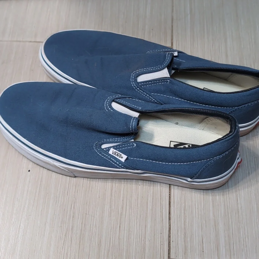 Vans Slip-On Loafers in Navy Blue and White